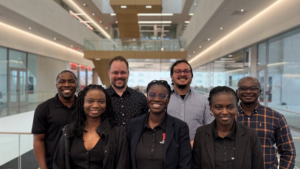 A group of UNL EER students celebrating a successful defense.